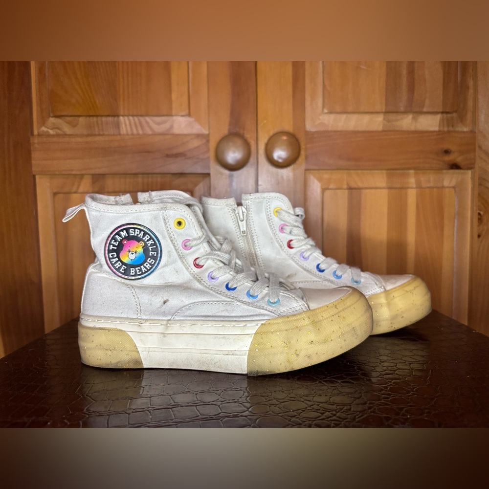 Zara High-Top Sneakers with Rainbow Eyelets